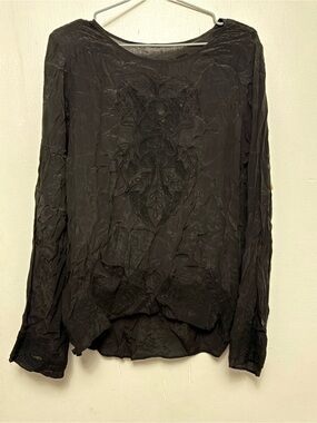 ๐ค ๐ฅ๐2/$15 ๐ฅ jet black gothic lace mesh silky lightweight long sleeved top